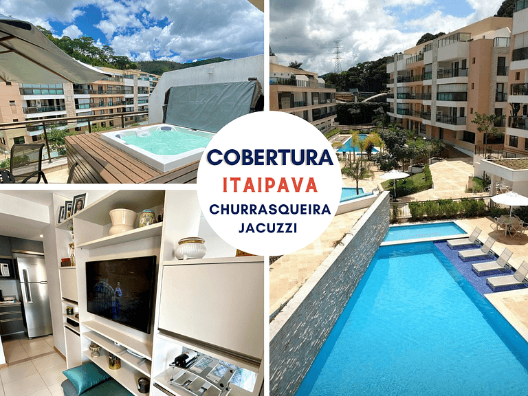 Cobertura com Jacuzzi/churrasqueira 5 pessoas Itaipava